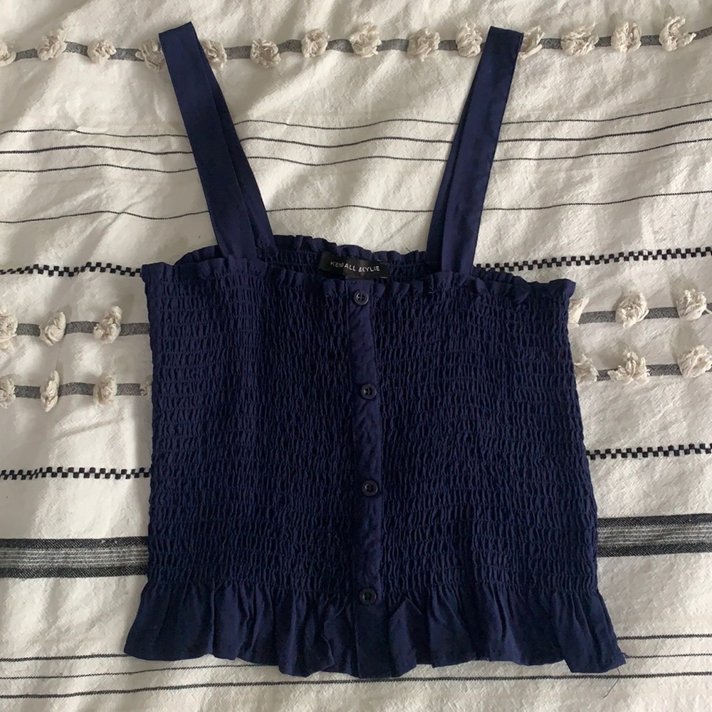kendall & kylie navy tank